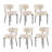 Boucle Sherpa Dining Chairs Set - Ergonomic Curved Back Upholstered Chairs with Sturdy Metal Frame, Easy Assembly for Modern Kitchen & Dining Room-131002310-131002306