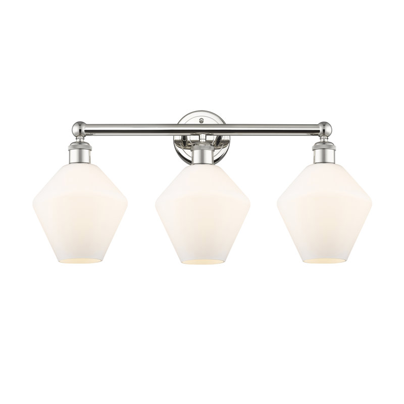 Éclairage pour meuble-lavabo 3 lumières Amylea, Nickel poli, Boîtier blanc mat