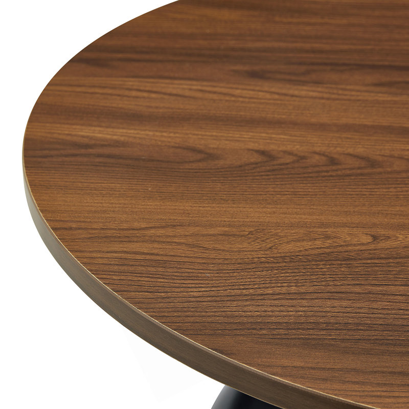 Ensemble de tables basses gigognes de forme ronde, Walnut / Black