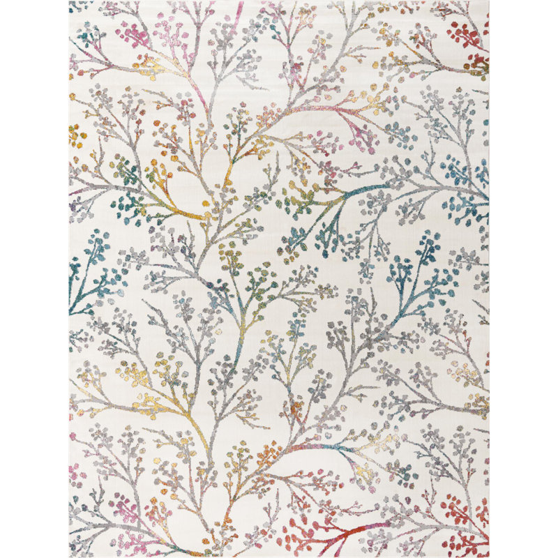 Floral Indoor Rug, Rectangle 7'10" x 10'