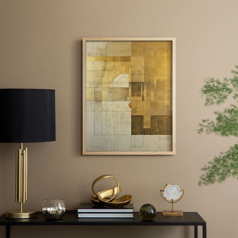 Reproduction encadrée ABSTRACT Series CXII - bois massif, H 15 po x l 12 po