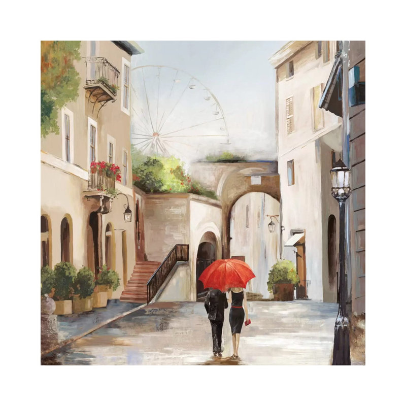 Old Town 1 Piece Wrapped Canvas Painting, 93.98 cm H x 93.98 cm W x 1.91 cm D