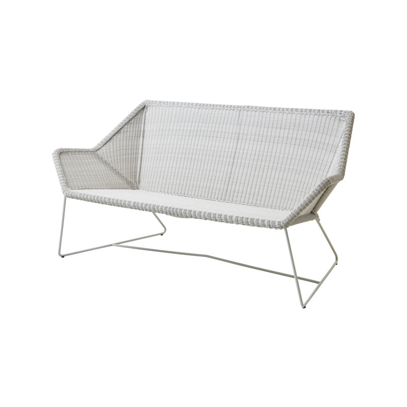 Breeze 60.7'' Wide Outdoor Wicker Loveseat, Blue, Black