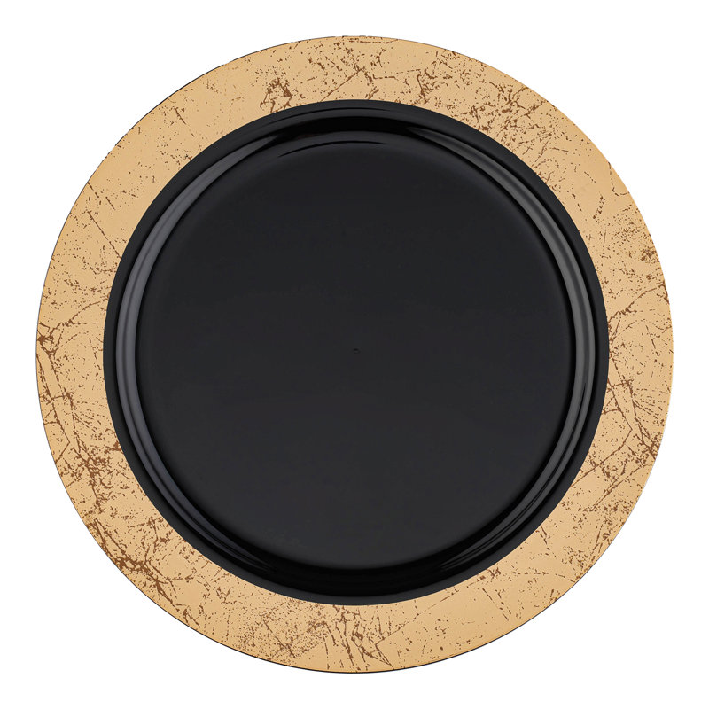 Assiettes jetables en plastique noires (7,5 po)