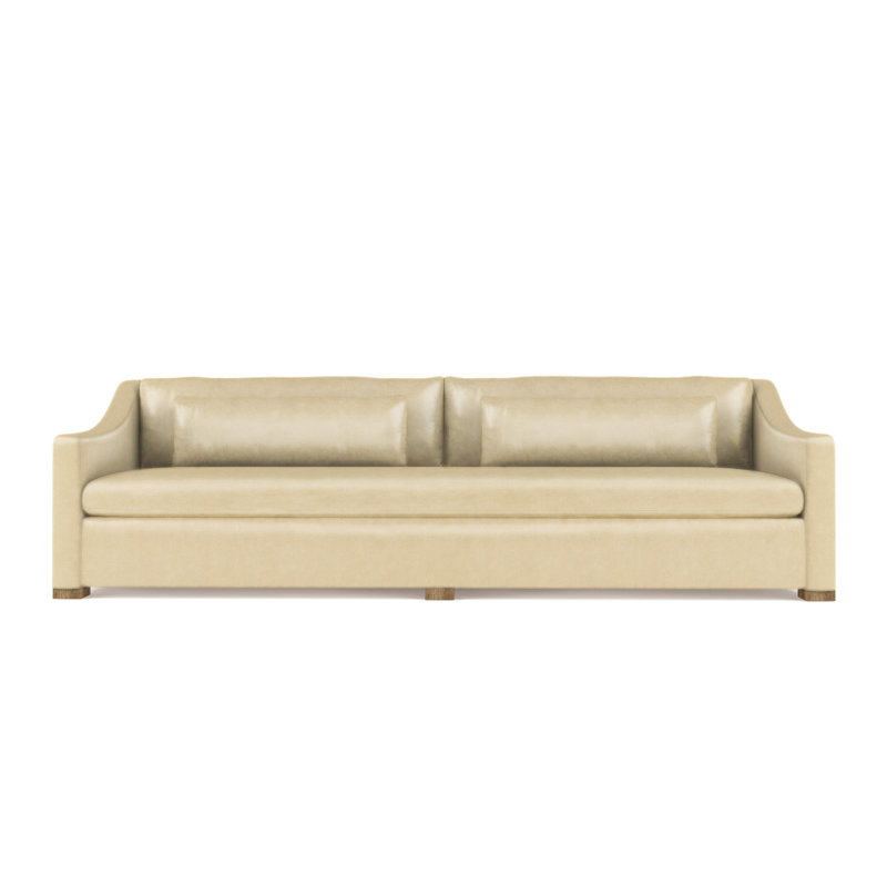 Crosby Slope Arm Sofa, Plush Velvet Chocolate, 32.5" H x 108" W x 38" D, Weathered