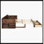 Lit de jour double avec bureau amovible, tiroirs de rangement et table d'appoint hydraulique, espresso-582529436