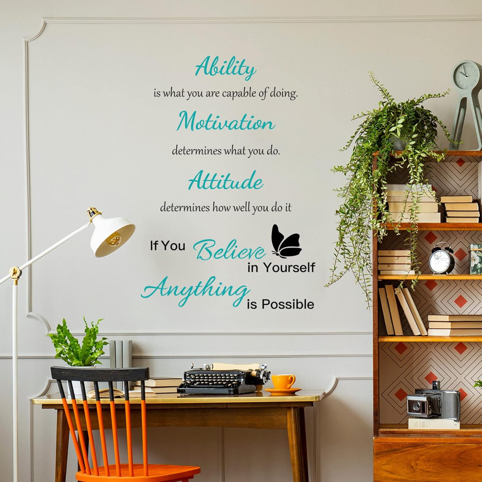 ToccoLeggero 2 Sheets Vinyl Wall Quotes Stickers Ability Motivation ...