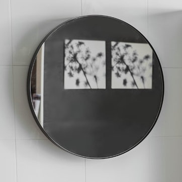 De Soto Metal Wall Mirror, Black