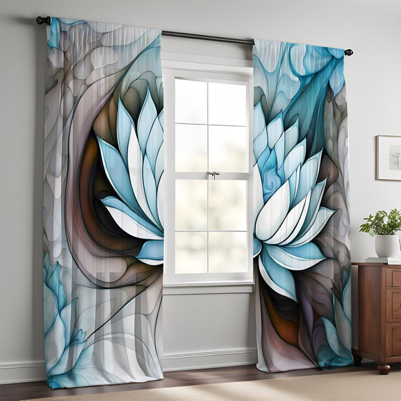 Paire de rideaux semi-transparents Elenie, L 20 po x L 61 po