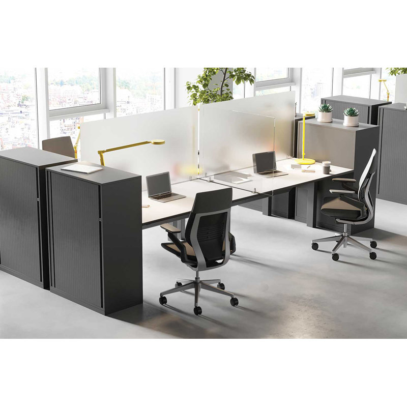 Ghent Desk Dividers, Frosted, 24" H x 36" W x 5" D