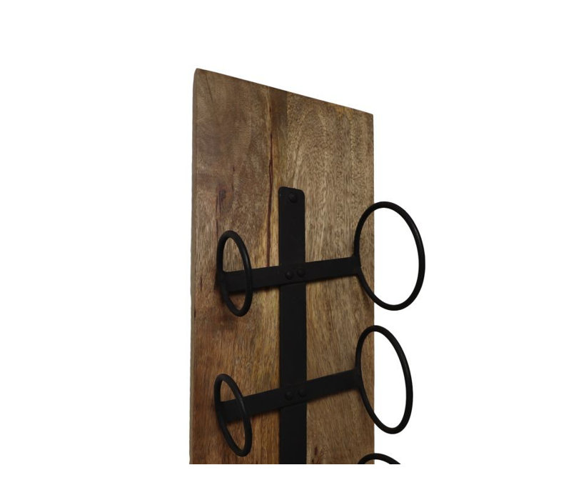Aliceson 6 Bottle Standard Wine Bottle Rack, Black/Natural Wood