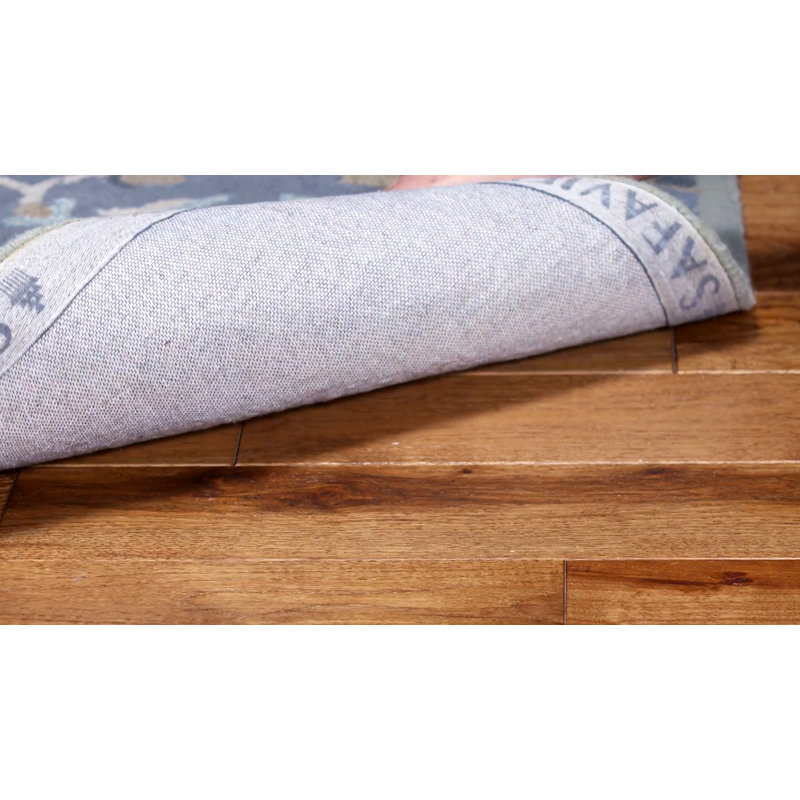 Gray Floral Handmade Tufted Wool Square Rug