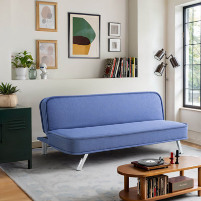 Serta Antonio 66.1" Metal Leg Convertible Sofa, Woven Polyester Fabric by Serta