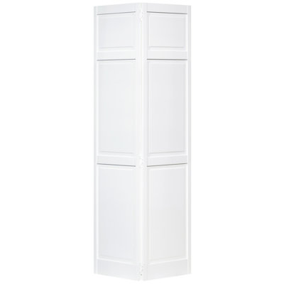 Paneled Wood Primed Bi-Fold Door