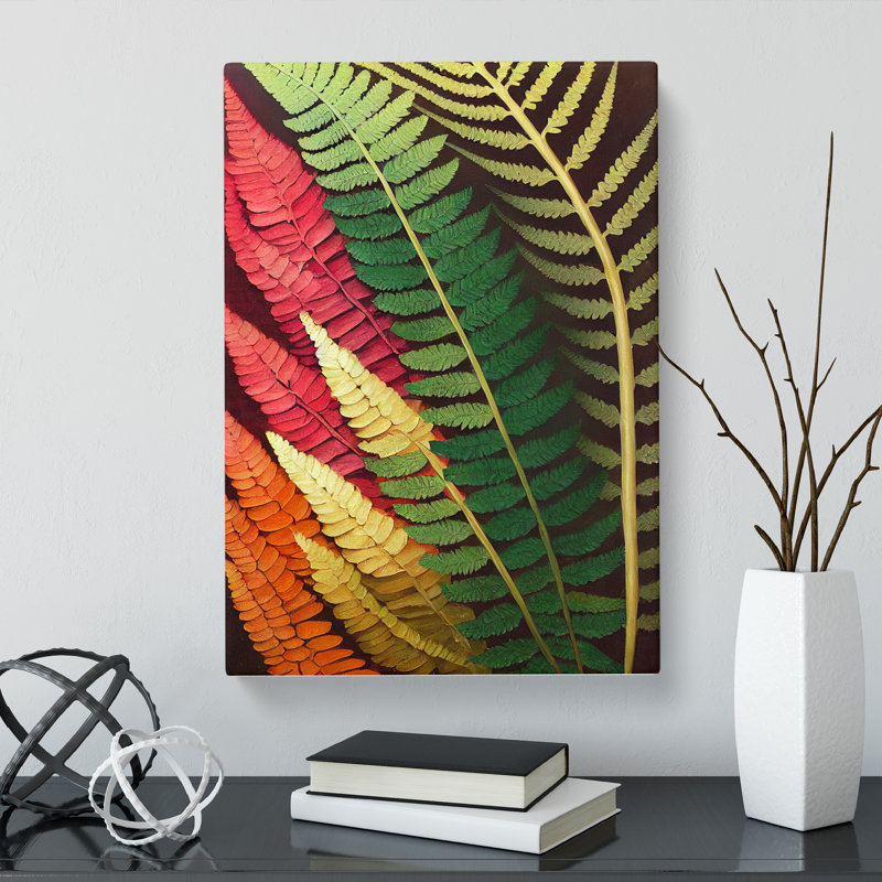 Tharptown Fern Leaf Colours - Wrapped Canvas, 50cm H x 35cm W x 3cm D