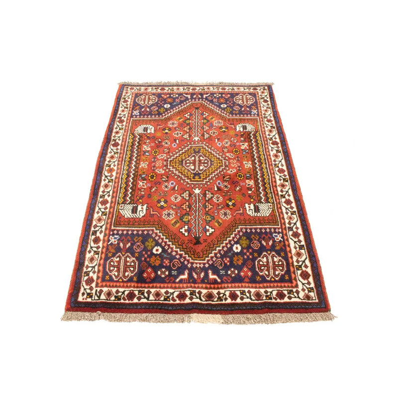 Tapis décoratif tribal de style oriental fait à la main 3 pi 6 po x 5 pi