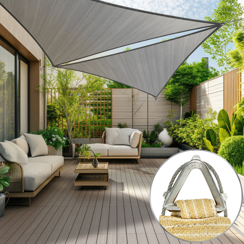 Voile d'ombrage Royal Shade Triangle Pro Ring, Gris, 28 pi x 28 pi x 28 pi