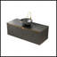 Meuble-lavabo flottant mural 48 po avec lavabo vasque en céramique noire et plateau en pierre frittée, portes doubles en sergé avec garniture en métal-355701611