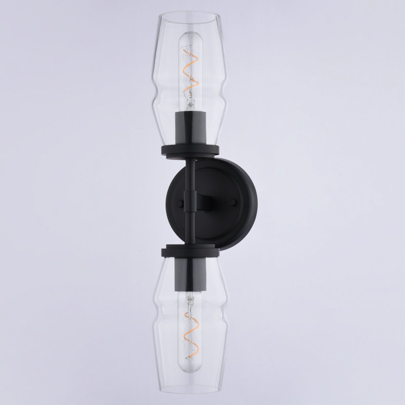 Warren 2-Light 4.75 In. Wide Mid-Century Modern Wall Sconce, Dimmable, LED Compatible, Metal Bathroom Vanity Lighting Fixture, Vertical Or Horizontal Mount Bath Bar