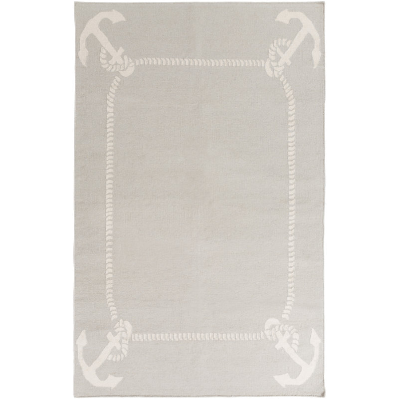 Tapis de zone beige en laine handwoven à tissage plat Boardwalk, Rectangle 8 pi x 11 pi