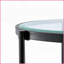 Table basse industrielle en verre trempé noir mat avec tablette, facile à nettoyer et amp; Robuste pour le salon