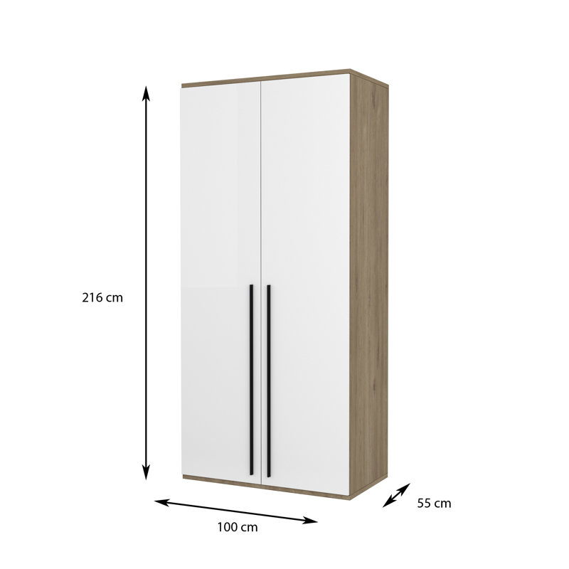 Jazmane 2 Door Manufactured Wood Wardrobe