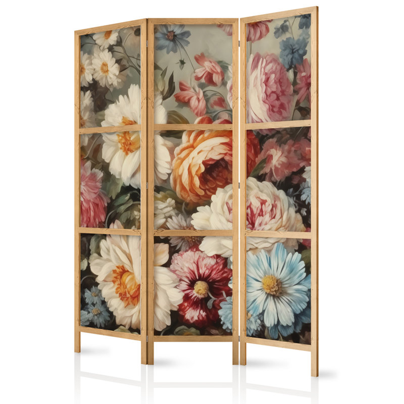 171cm H Solid Wood Folding Room Divider, 171cm H x 135cm W x 1.2cm D