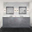 Ensemble de meuble-lavabo double avec comptoir en quartz blanc et robinet-110822153