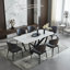 Wilem 78.7" Rectangular Faux Marble Sintered Stone Dining Table-2095609373