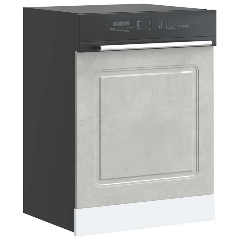 Dishwasher Panel Kalmar Artisan Oak 1.5X67 Cm Engineered Wood, 67cm H x 60cm W x 1.5cm D, Concrete Grey
