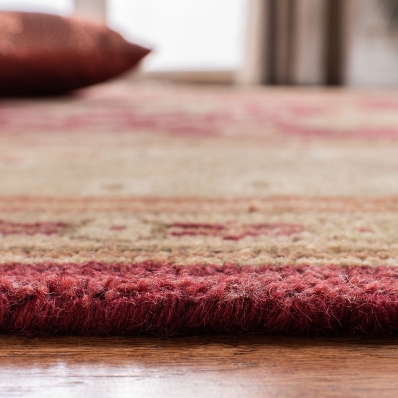 Oushak Oriental Hand-Knotted Wool Red Area Rug, Rectangle 12' x 15'