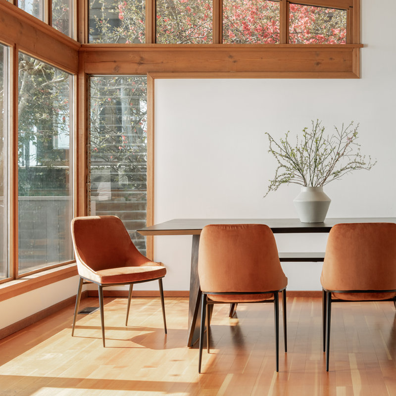 Upholstered Dining Chair, Burnt Orange