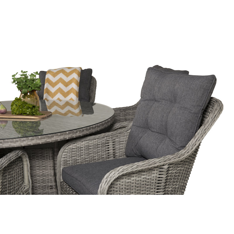 Mitul 6 - Person Patio Dining Set with Extendable Round Table