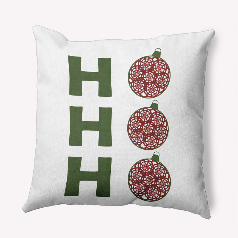 Coussin intérieur / extérieur Ho Ho Ho, Vert, H 16 po x l 16 po