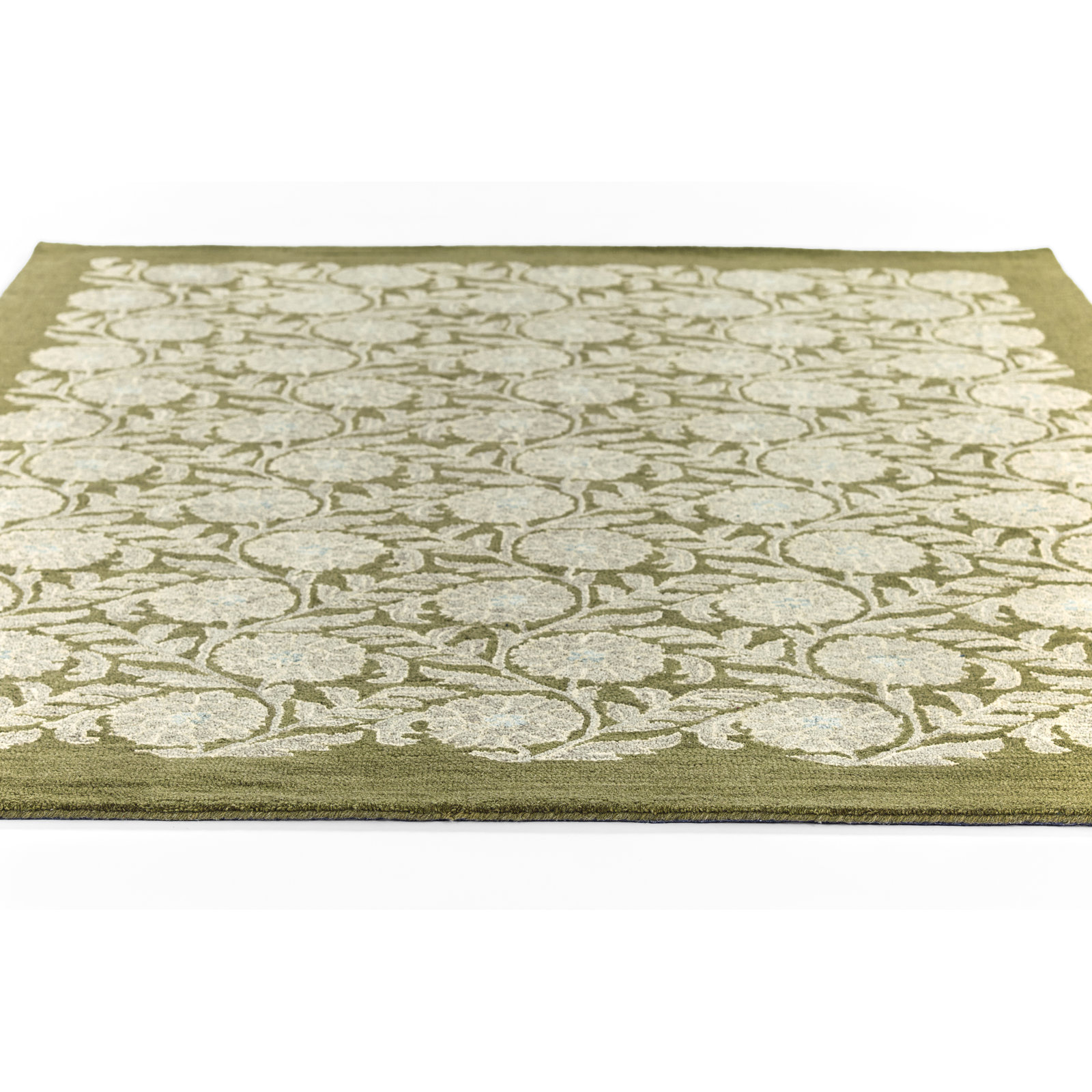 Eleanora Hand Tufted Wool Floral Green Area Rug, 3'6" X 5'6"