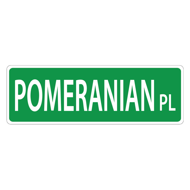 Plaque de rue suspendue Poméranien