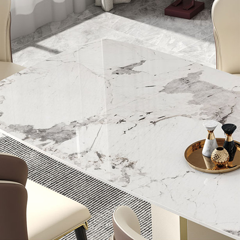High-end rectangular sintered stone dining table, 29.53"H x 62.99"L x 31.5"W