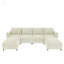 Canapé modulaire moderne en U avec rangement, canapé-lit de 123 pouces et repose-pieds, tissu chenille pour le salon