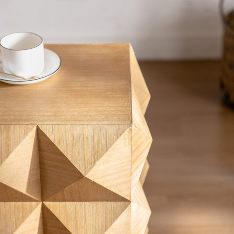 23.62"Height Three-Dimensional Embossed  Pattern Design Retro Side Table Retro Furniture