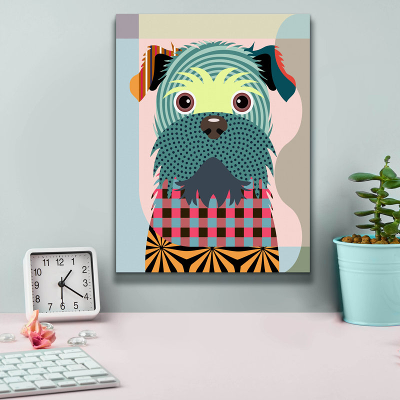 «Brussels Griffon» par Lanre Adefioyue, H 16 po x l 12 po x P 0,75 po