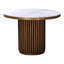 Ione Round Marble Top Metal Base Dining Table-848095541