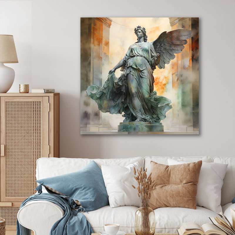Sculpture Serenity Angel Christianity I, Toile tendue, H 16 po x l 16 po x P 1 po