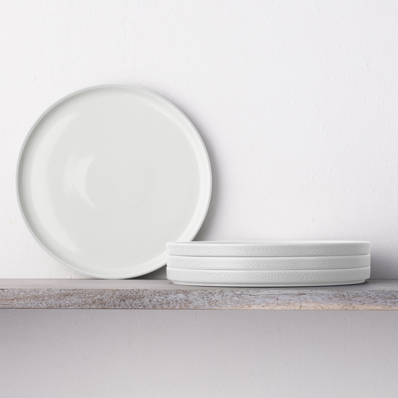 Noritake Colortex Stone Stax Dinner Plates, 9-3/4", White