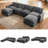 129" 6-Piece Modular Sofa Set with 4 Seats and 2 Ottomans-1996871660