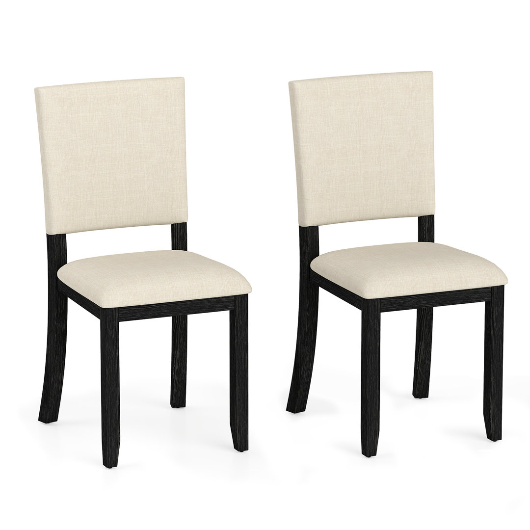 Upholstered Dining Chairs Set Of 2 Armless Kitchen Chairs-Beige
