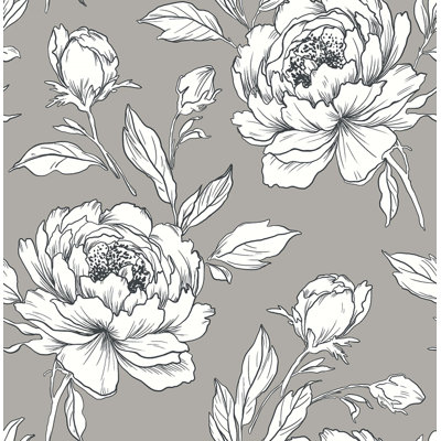 Papier peint floral pivoine