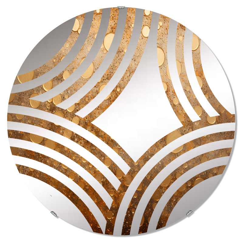 Miroir décoratif doré Perlages Pulse - Baptist Fan MIR108222 C, 23,6 po x 23,6 po