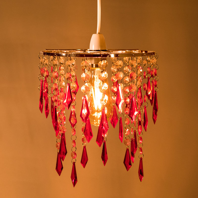 25.5cm H Novelty Pendant Shade ( Screw On ), Purple/Pink/Clear