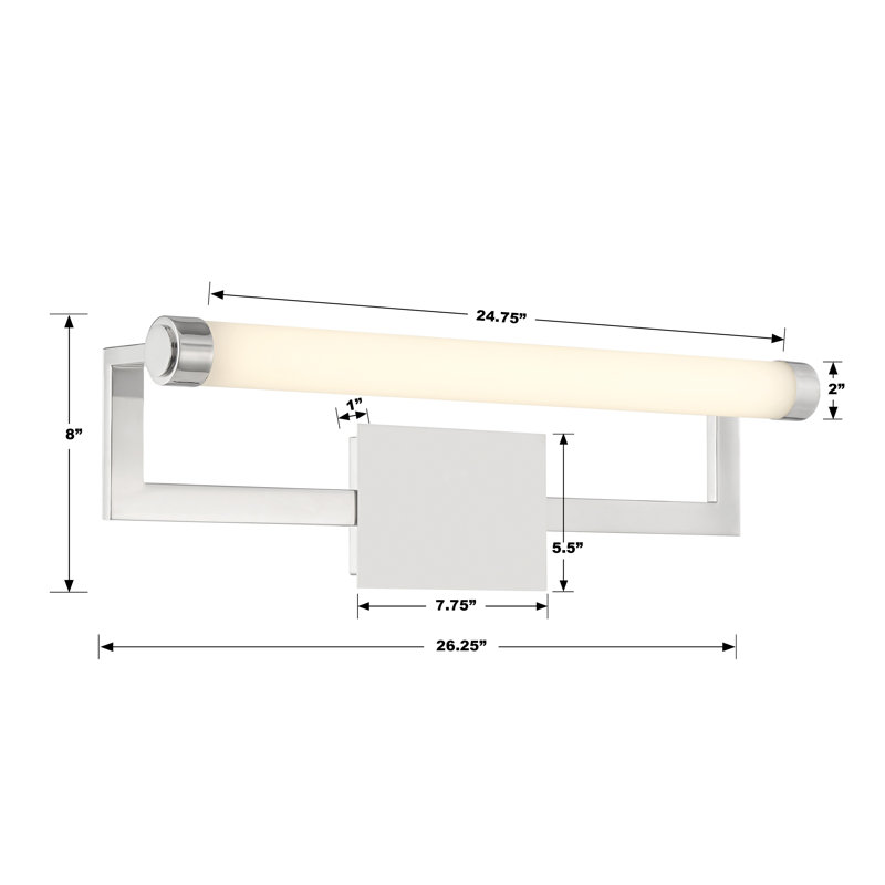 Aajon Dimmable Vanity Light, Polished Nickel