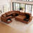 Short Plush Fabric Oversized U - Shaped Modular Sectional Sofa, Storage Sofa, Soft Upholstery-1427568025